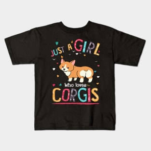 Just A Girl Who Loves Corgi (133) Kids T-Shirt